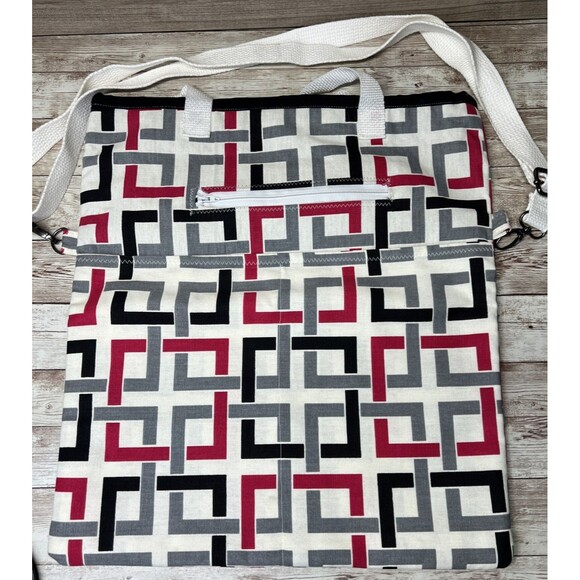 Tapisho Design - Handmade Handbags - Geometric Large Tote Bag / Handmade Tapisho Design / Quality Canvas Double Strap